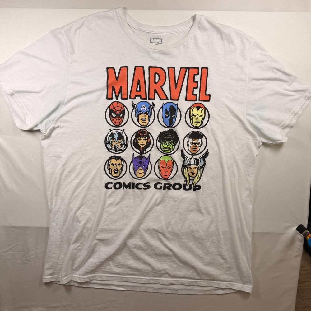 Marvel Comics Group Men's Retro 12 Character Head Shots T Shirt Mens Size XXL